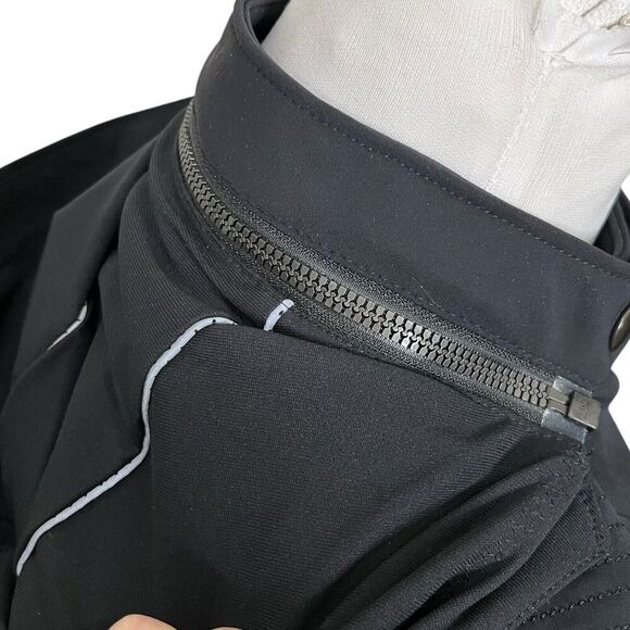 Lululemon Bust A Move Jacket Women’s Size 4 Black Hooded Peplum Reflective Zip - Picture 8 of 12